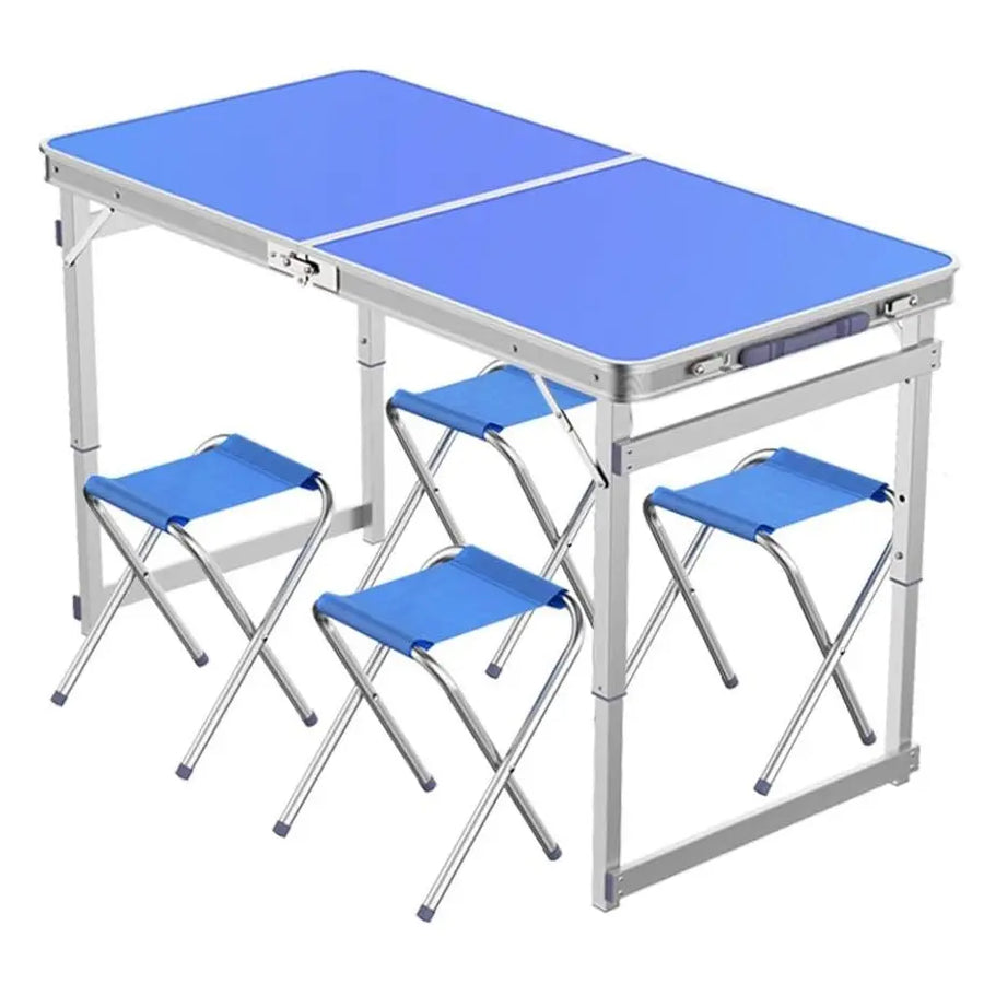 Foldable Camping Table with 4 stools - Quick and light